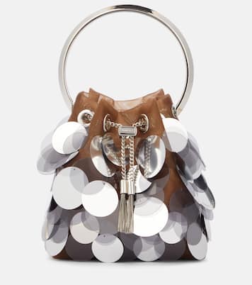 Bon Bon sequined mesh bucket bag | Jimmy Choo