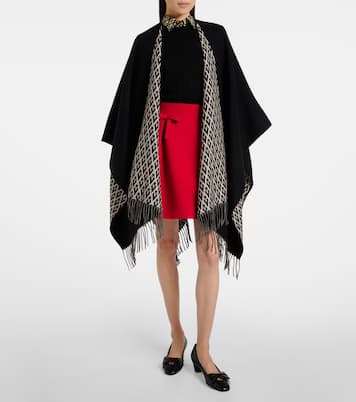 Wool, silk and cashmere poncho | Valentino