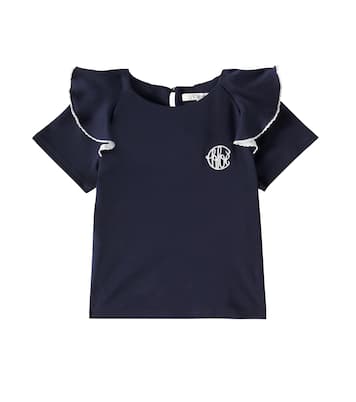 Top in jersey di cotone con ricamo | Chloé Kids