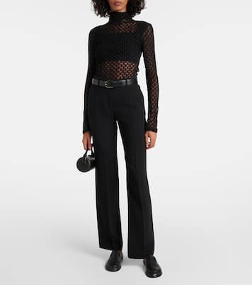 Cotton-blend lace turtleneck top | Róhe