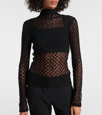 Cotton-blend lace turtleneck top | Róhe