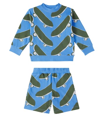 Printed cotton jersey sweatshirt and shorts set | Stella McCartney Kids