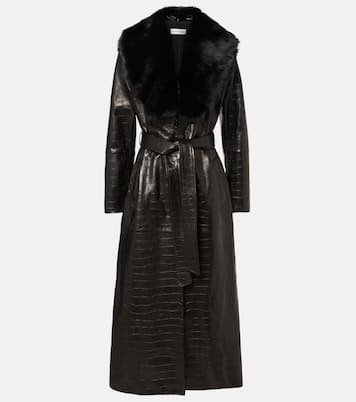 Manteau Dakota en cuir et shearling | Nour Hammour