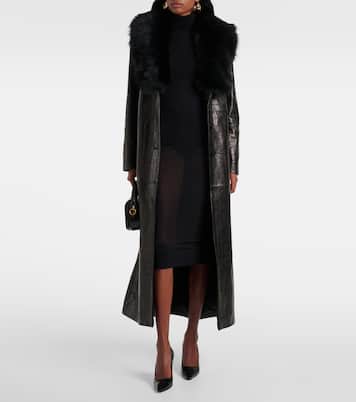 Manteau Dakota en cuir et shearling | Nour Hammour