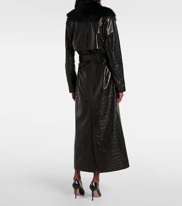 Manteau Dakota en cuir et shearling | Nour Hammour