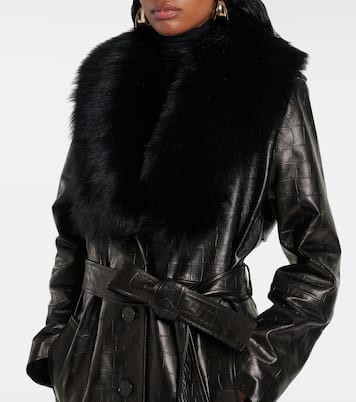 Manteau Dakota en cuir et shearling | Nour Hammour