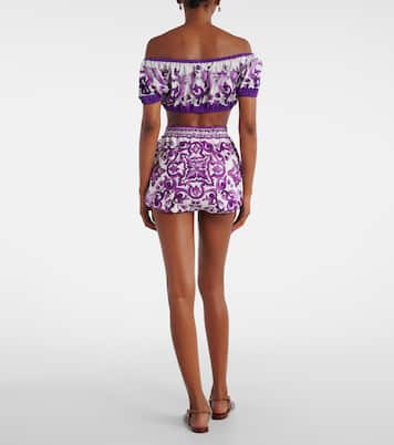 Cropped-Top Majolica aus Baumwolle | Dolce&Gabbana
