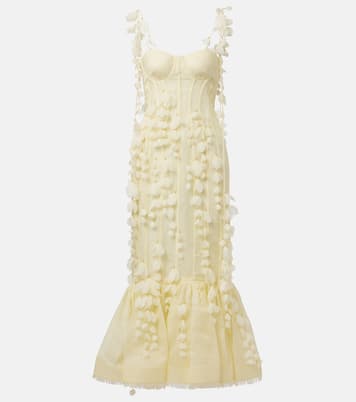 Dawning linen and silk midi dress | Zimmermann