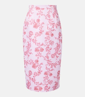 Lorelei floral taffeta faille pencil skirt | Emilia Wickstead