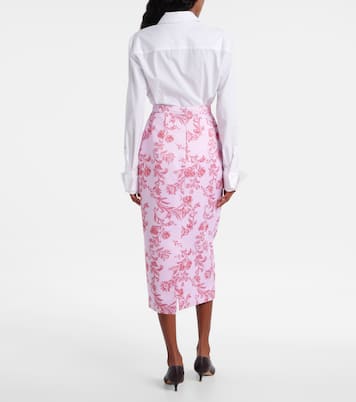 Lorelei floral taffeta faille pencil skirt | Emilia Wickstead