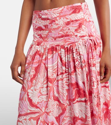 Falda midi Carla plisada estampada | Poupette St Barth