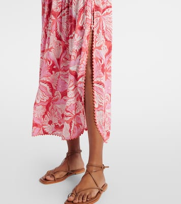 Falda midi Carla plisada estampada | Poupette St Barth