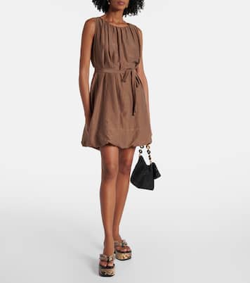Margot cotton and silk voile minidress | Velvet