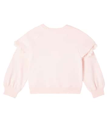 Sweat-shirt en coton et dentelle | Chloé Kids