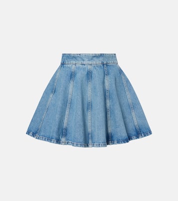 Pleated denim miniskirt | Rotate