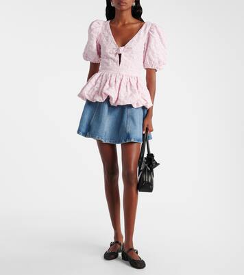 Pleated denim miniskirt | Rotate