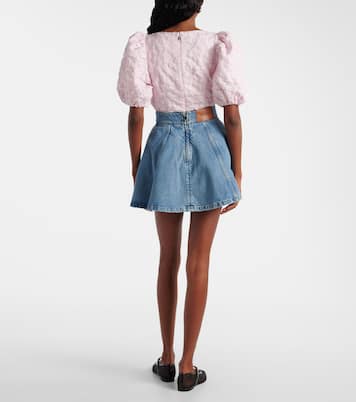 Pleated denim miniskirt | Rotate