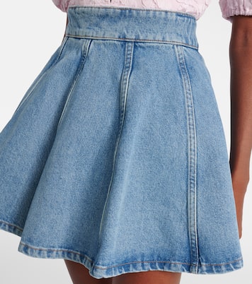 Pleated denim miniskirt | Rotate