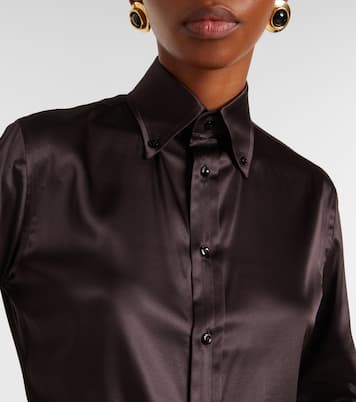 Cameron silk-blend charmeuse shirt | Ralph Lauren Collection