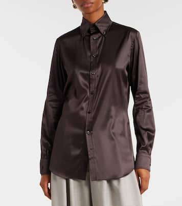 Cameron silk-blend charmeuse shirt | Ralph Lauren Collection