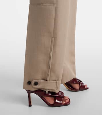 Belted high-rise wool straight pants | Bottega Veneta