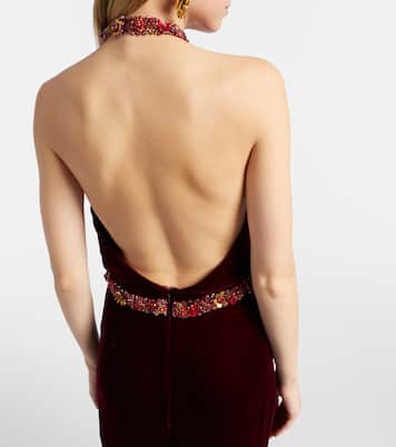 Verzierte Robe aus Samt | Costarellos