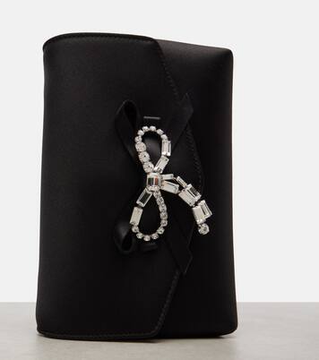 Soft Bow Mini embellished satin clutch | Jimmy Choo