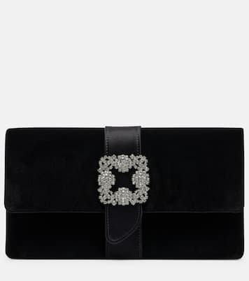 Clutch Capri de terciopelo adornado | Manolo Blahnik