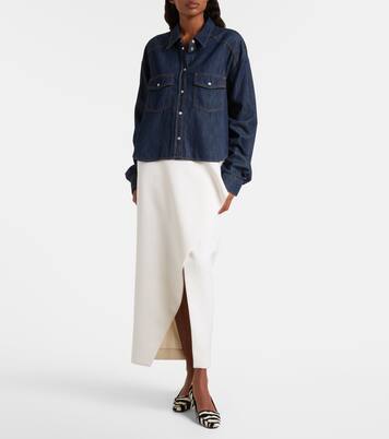 Grenon asymmetric denim shirt | Khaite