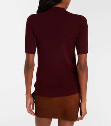 Embellished knitted virgin wool T-shirt | Prada