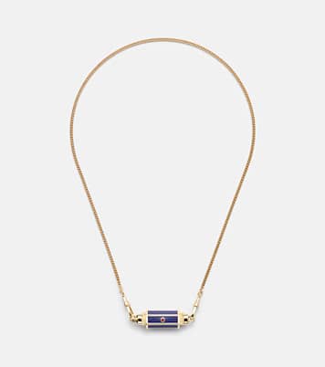 Halskette Baby Locket aus 18kt Gelbgold mit Rubinen und Lapislazuli | Marie Lichtenberg