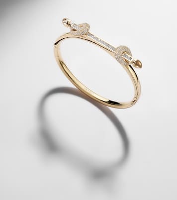 Chakra Icon 18kt gold bangle with diamonds and quartz | Ananya