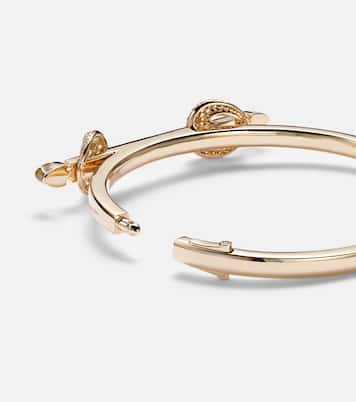 Chakra Icon 18kt gold bangle with diamonds and quartz | Ananya