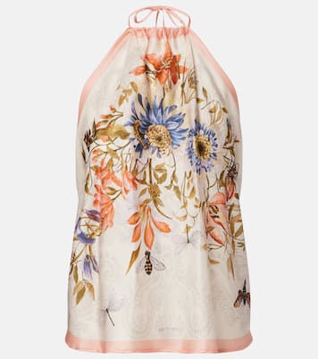 Floral halterneck open-back silk top | Etro