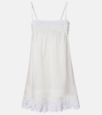 Lace-trimmed cotton slip dress | Saint Laurent