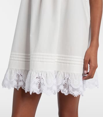 Lace-trimmed cotton slip dress | Saint Laurent
