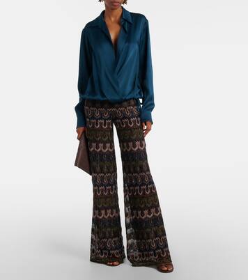 Pantalon flare intarsia en lamé | Missoni