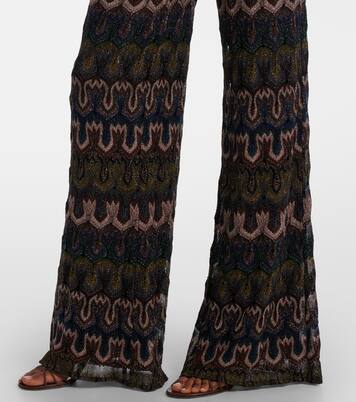 Pantalon flare intarsia en lamé | Missoni