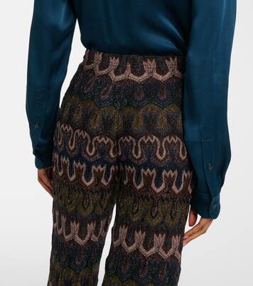 Pantalon flare intarsia en lamé | Missoni