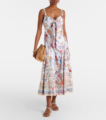 Floral cotton-blend midi dress | Camilla