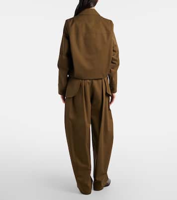 Double L cotton and silk barrel-leg pants | Loewe