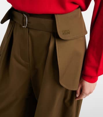 Double L cotton and silk barrel-leg pants | Loewe
