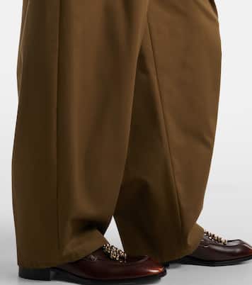 Double L cotton and silk barrel-leg pants | Loewe