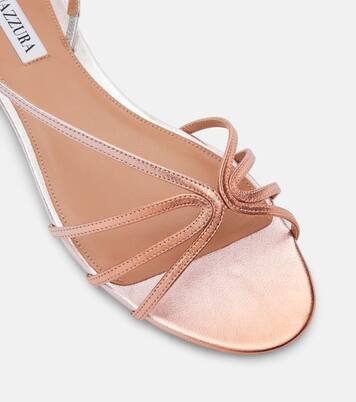 Talk To Me metallic leather sandals | Aquazzura