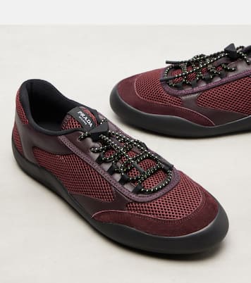 Speedrock leather-trimmed sneakers | Prada
