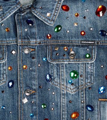 Giacca di jeans con cristalli | Dolce&Gabbana Kids