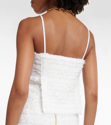Verziertes Cropped-Top aus Tweed | Balmain