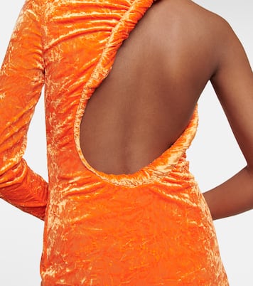 Miniabito asimmetrico in velluto | Versace