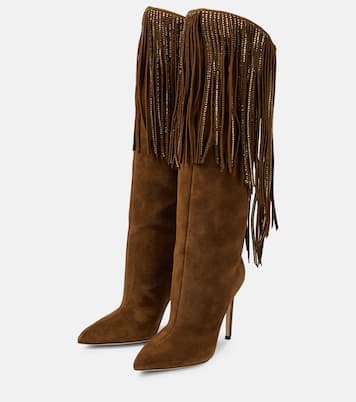 Botas altas de ante con flecos | Paris Texas