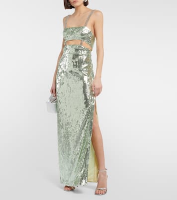 Rebecca sequin-embellished gown | Galvan